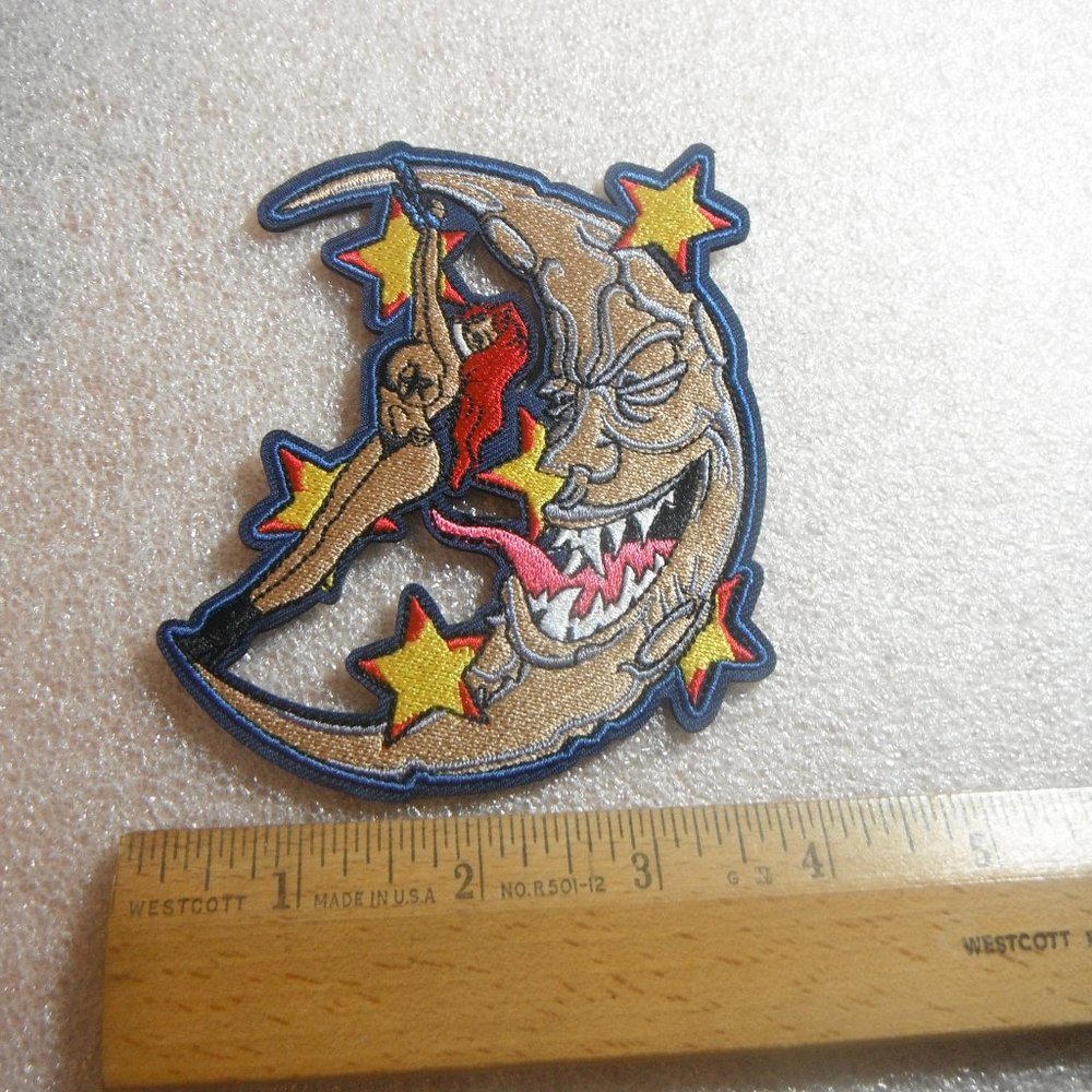 Nasty Moon Biker Iron on Patch